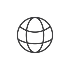 Globe icon Thin outline art symbol