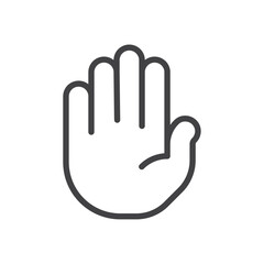 Hand Raise icon Thin outline art symbol