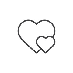 Heart icon Thin outline art symbol
