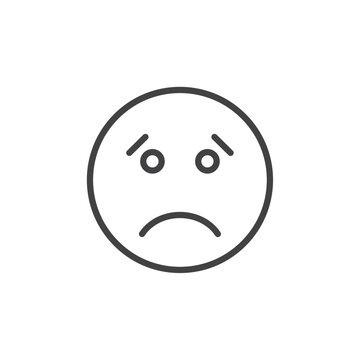 recommend clip art: Guilty emoji icon Thin outline art symbol