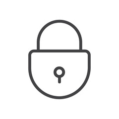 Lock icon Thin outline art symbol
