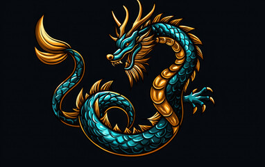 Detailed illustration of a dragon in vibrant colors, ideal for artistic projects.