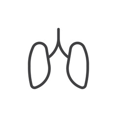 Lungs icon Thin outline art symbol