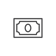 Money icon Thin outline art symbol