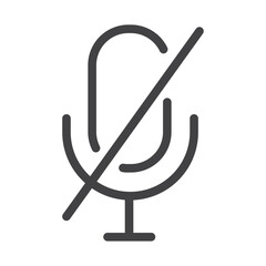 No microphone icon Thin outline art symbol