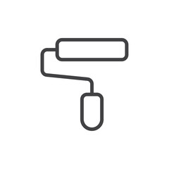 Paint roller icon Thin outline art symbol
