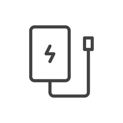 Power bank icon Thin outline art symbol