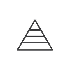 Pyramid icon Thin outline art symbol