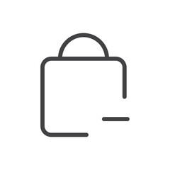 Remove bag icon Thin outline art symbol