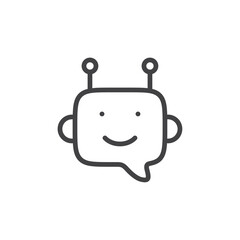 Robot icon Thin outline art symbol