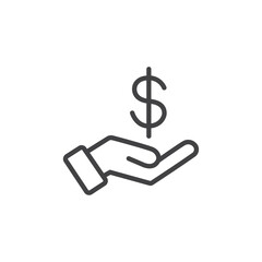 Save money icon Thin outline art symbol