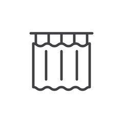 Shower curtain icon Thin outline art symbol