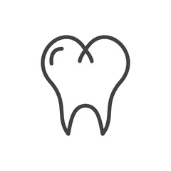 Tooth icon Thin outline art symbol