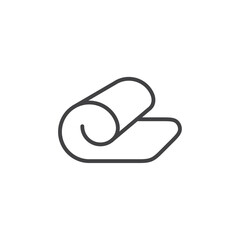 Yoga mat icon Thin outline art symbol