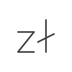 Zloty icon Thin outline art symbol