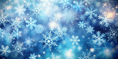 Vector illustration showcasing a snowflake pattern with a tilt-shift effect, perfect for creating a seasonal winter background in festive and creative designs.