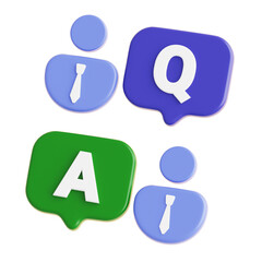 Fototapeta premium 3d interview icon.. Suitable for business communication, FAQ pages, or presentation slides