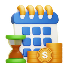 3d long term investment icon. ideal for finance, time management, scheduling concepts in business presentations or designs