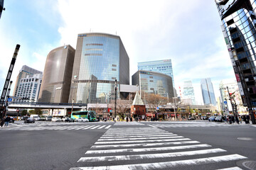 数寄屋橋スクランブル交差点の風景