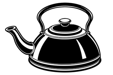  Aluminum tea kettle or teapot on a white background