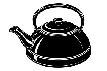  Aluminum tea kettle or teapot on a white background