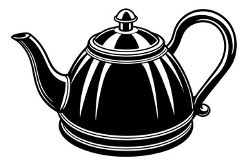  Aluminum tea kettle or teapot on a white background