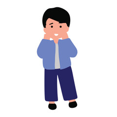 Man character isolated on white background. man cartoon character