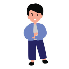 Man character isolated on white background. man cartoon character