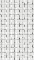 White, 3D Mosaic Tiles arranged in the shape of a wall. Hexagonal, Semigloss, Bricks stacked to create a Futuristic block background. 3D Render isolated with white highlights, png