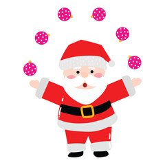 popular character santa claus on christmas day celebration with variant different pose