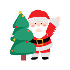 popular character santa claus on christmas day celebration with variant different pose