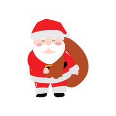 popular character santa claus on christmas day celebration with variant different pose