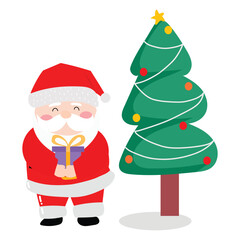 popular character santa claus on christmas day celebration with variant different pose