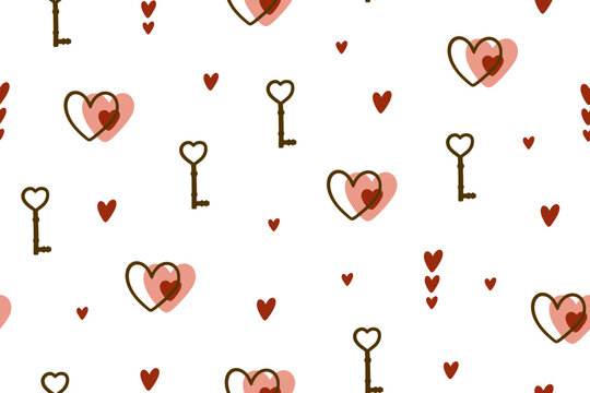 Fototapeta Set of Valentine's Day patterns with hearts, flowers, gifts, balloons and love inscriptions. Valentine's Day backgrounds collection 