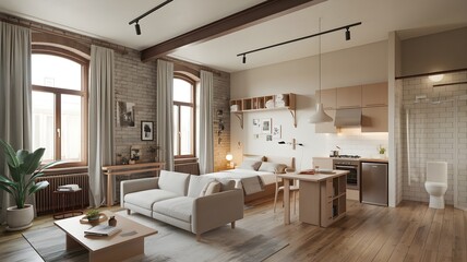 Sustainable and Inviting Modern Apartment Design with Natural Lighting and Decor