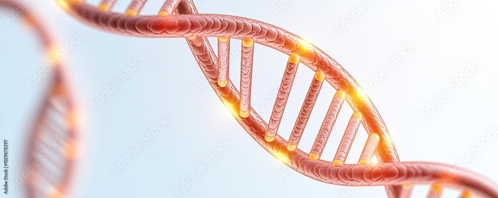Aufkleber close-up view of dna helix structure, white isolate background.