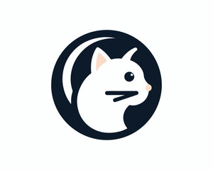 Cat logo design icon symbol vector template. Silhouette cat illustration