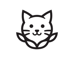 Cat logo design icon symbol vector template. Silhouette cat illustration