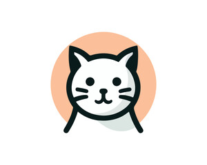 Cat logo design icon symbol vector template. Silhouette cat illustration