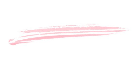 Isolated pink brush stroke on transparent background.