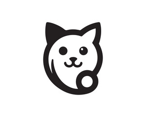 Cat logo design icon symbol vector template. Silhouette cat illustration