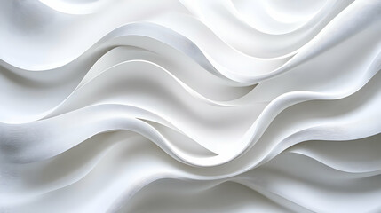 Obraz premium Abstract white waves background with smooth lines in 3D.