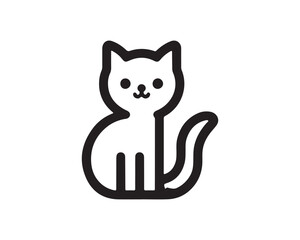 Cat logo design icon symbol vector template. Silhouette cat illustration