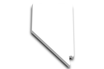 3d Map of Nevada state with color. United State of America, US, United State