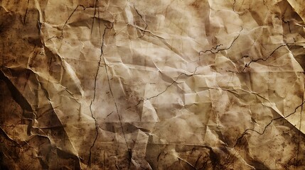 A close up of a crumpled brown paper texture