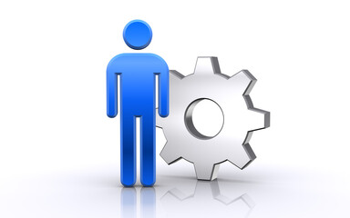 人型アイコンと歯車