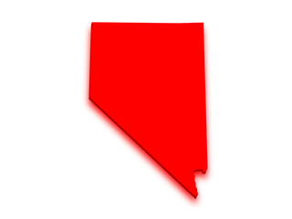 3d neon map of Nevada