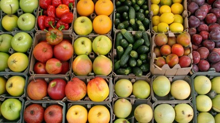 Vibrant Organic Fruit and Vegetable Market Display