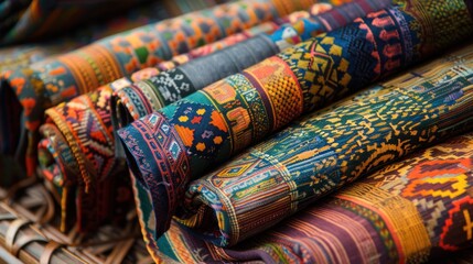 Fototapeta premium Colorful Woven Fabrics