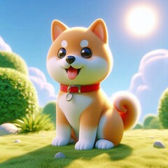 Fototapeta premium 3D Shiba Inu